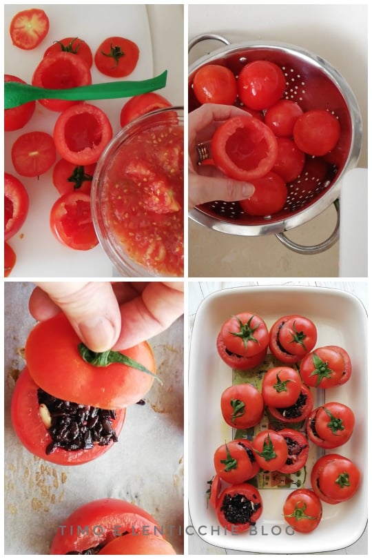 photo of black rice stuffed tomatoes
