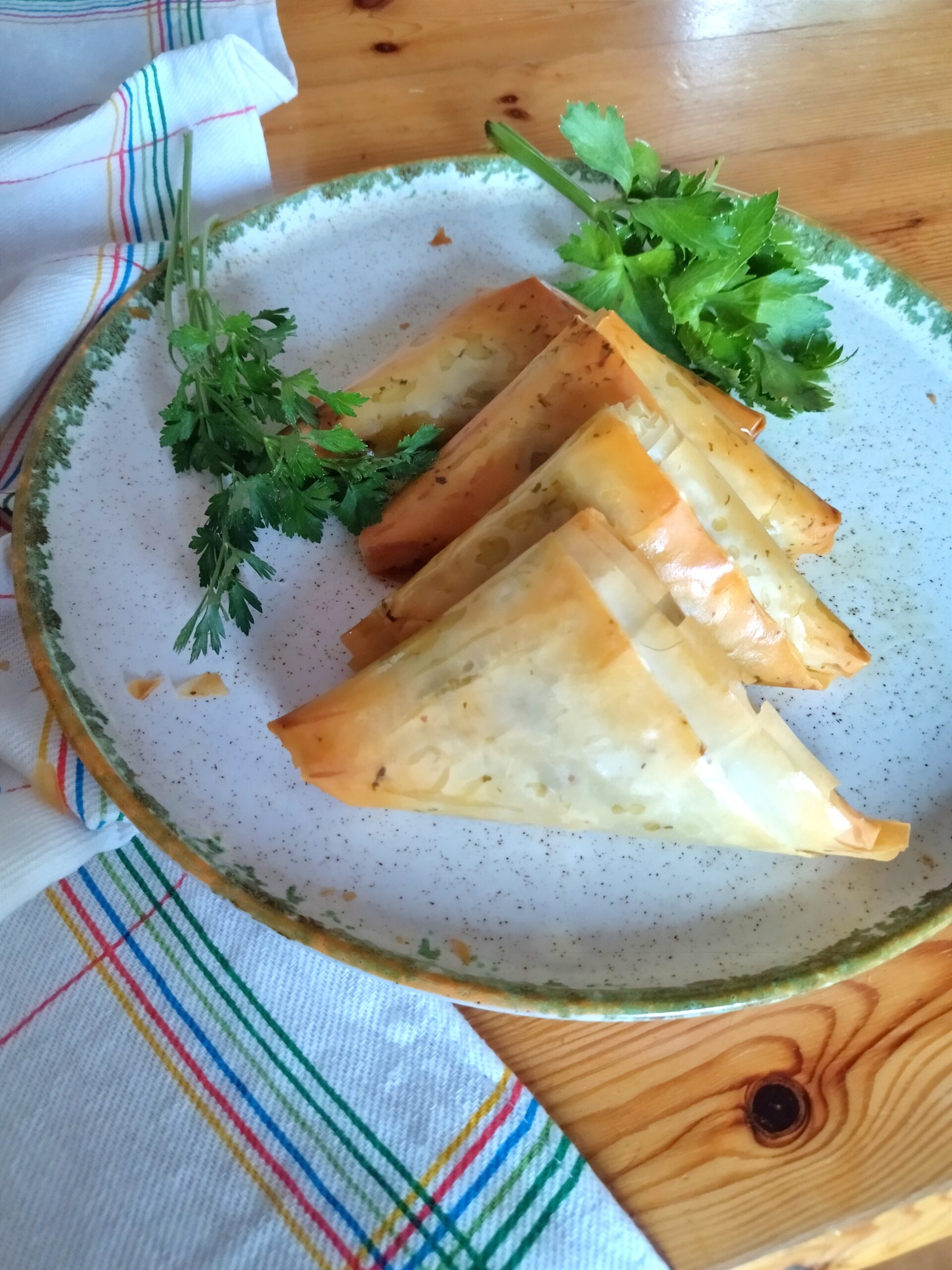 Phyllo Dough Triangles with Vegetables