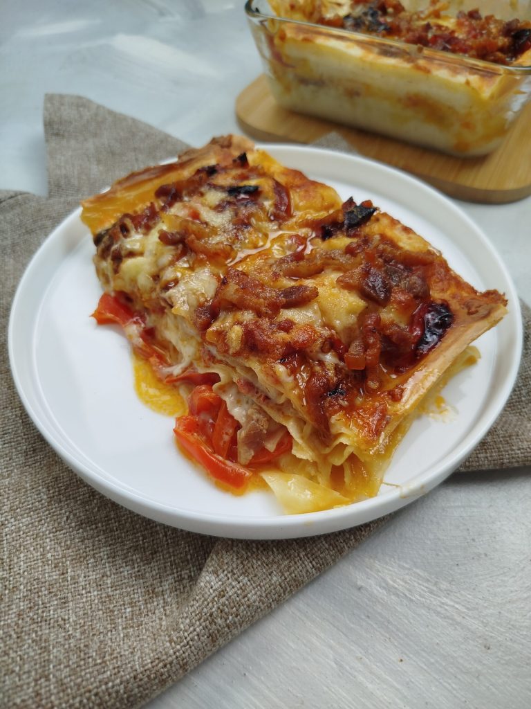 Bell Pepper and Bacon Lasagna