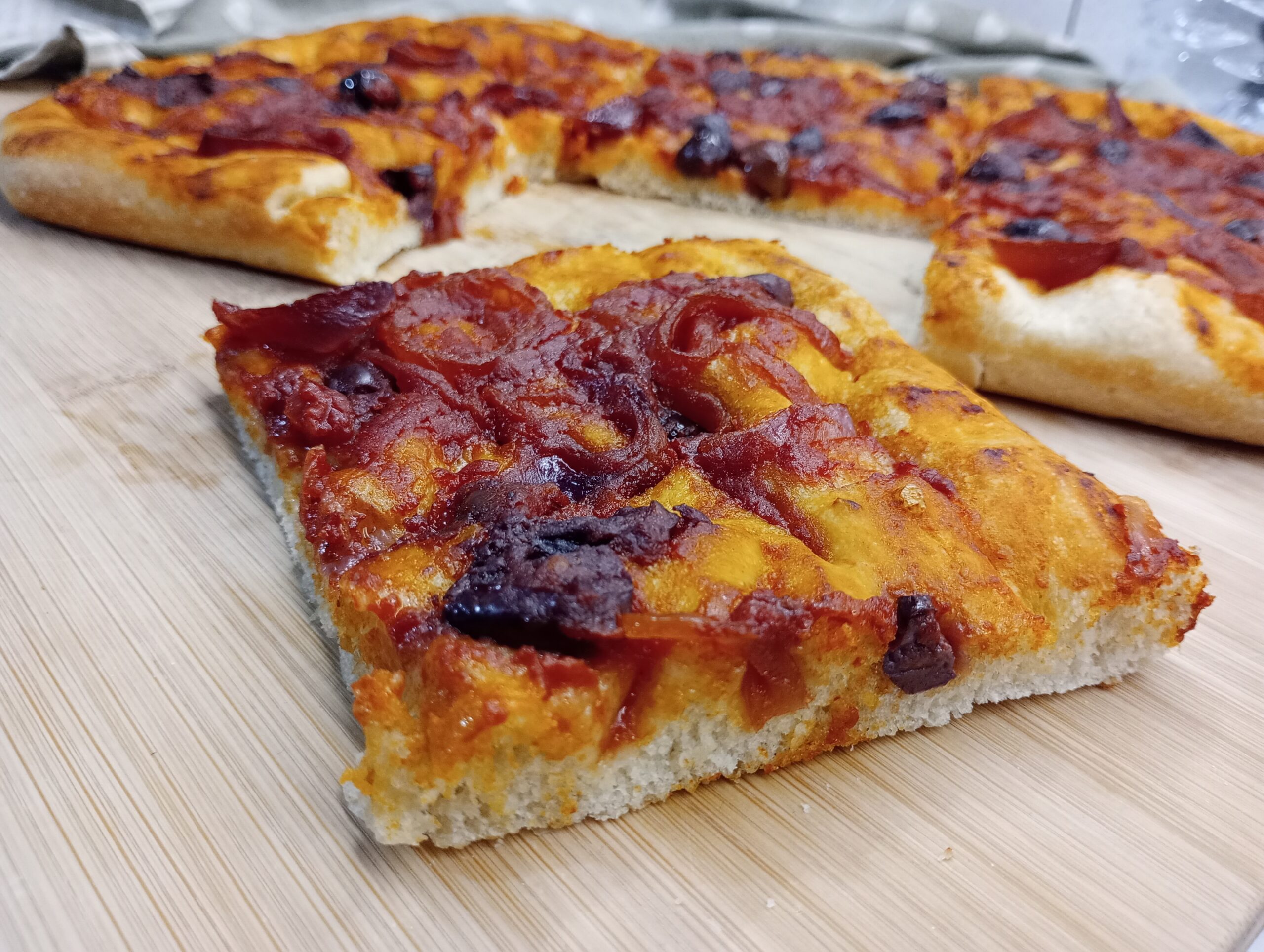 Red Pizza with Onions