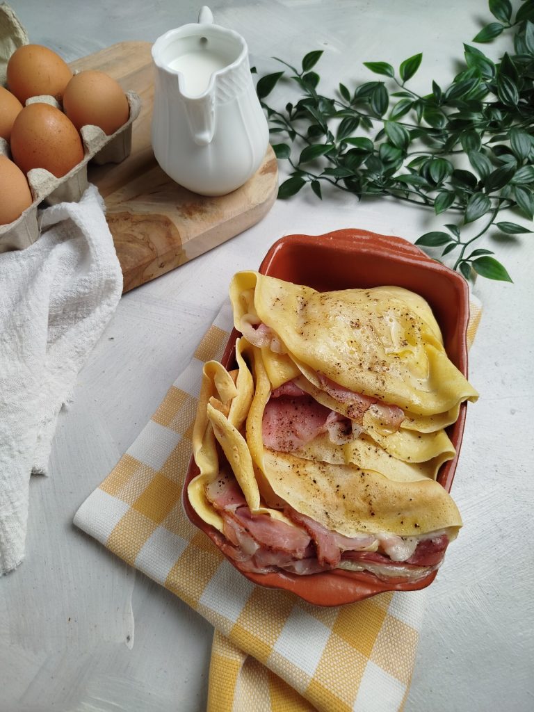 Savory Crepes with Provolone and Speck