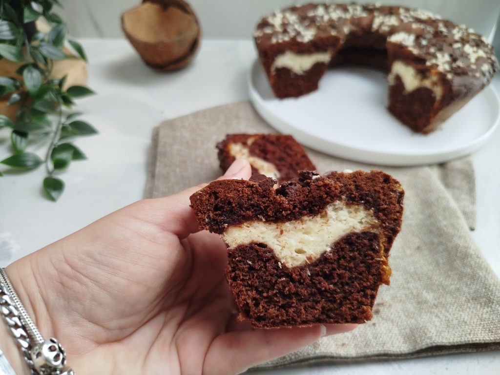 Cocoa Bundt Cake with Soft Coconut Heart