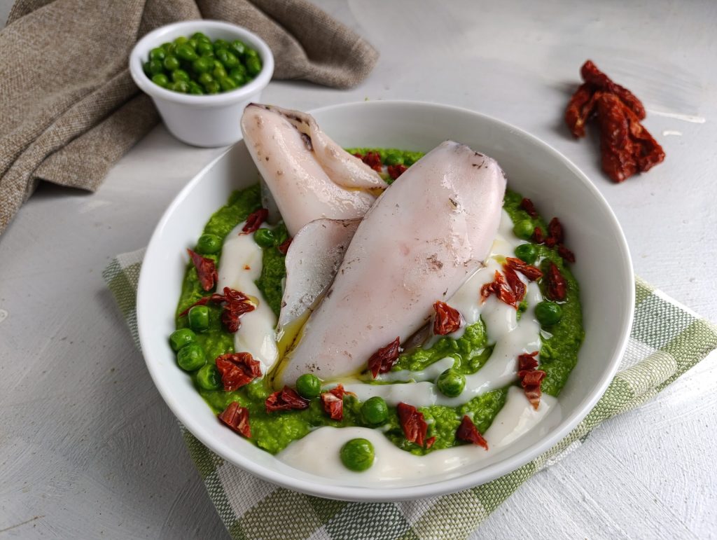 Squid and peas