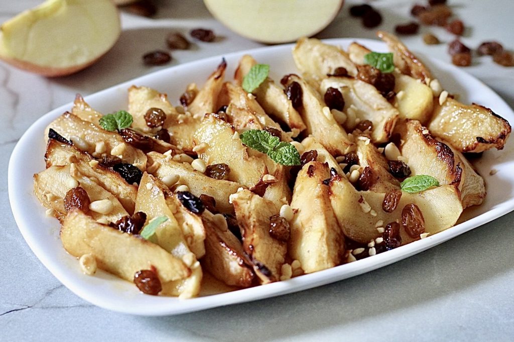 Mint-Scented Air Fryer Caramelized Apples