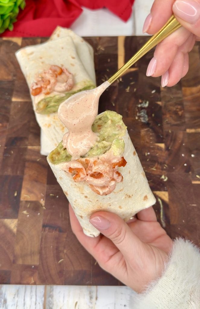 Air Fryer Shrimp Burrito