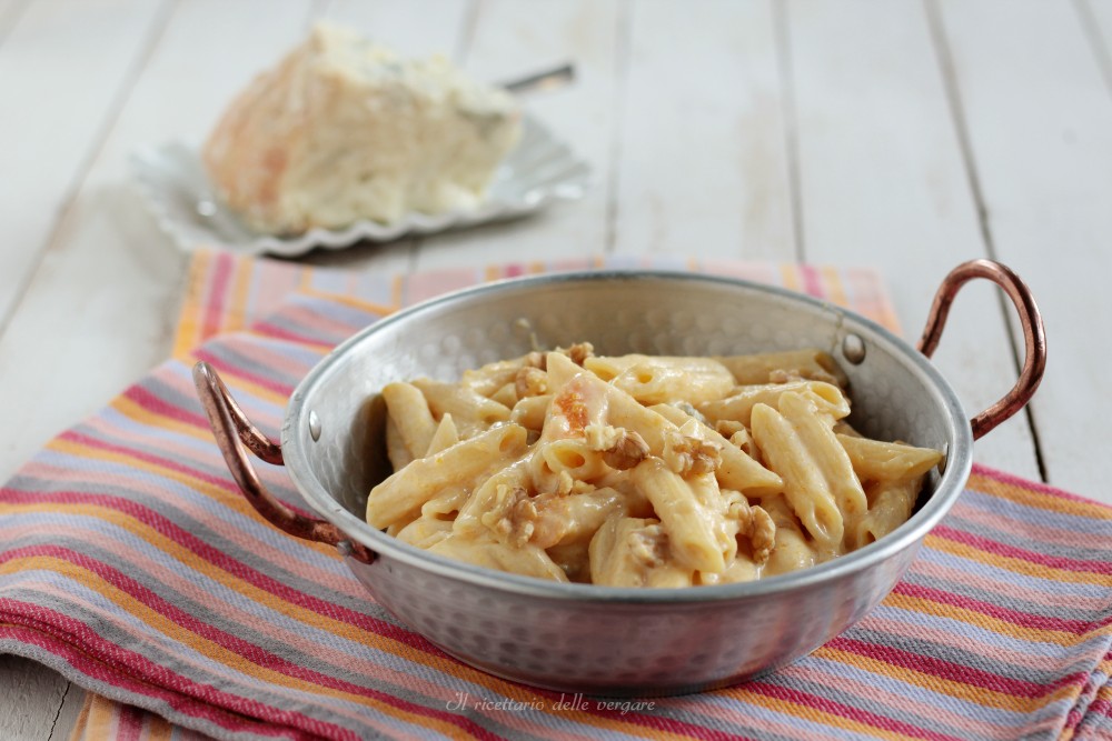 Penne with Pumpkin, Gorgonzola, and Walnuts