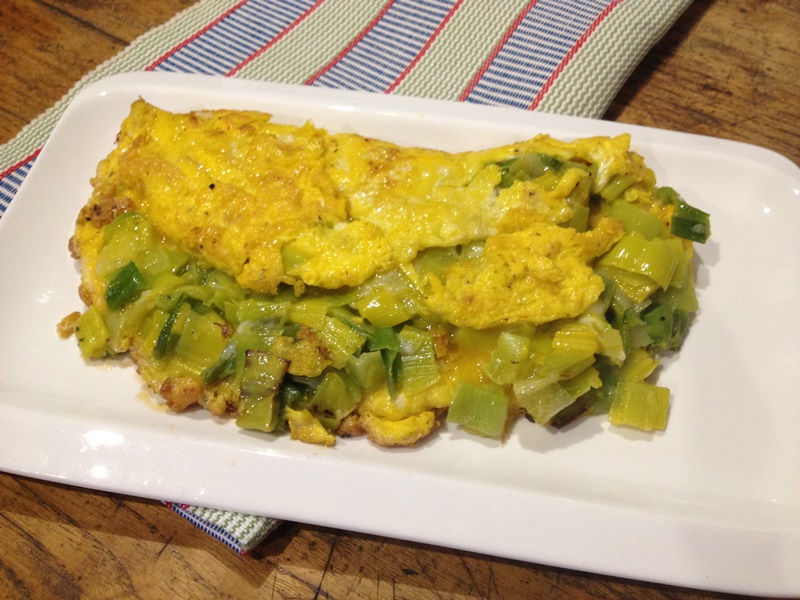 Creamy Omelette with Leeks and Cheese