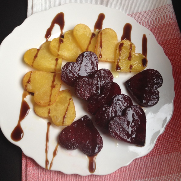Potato and Beet Hearts