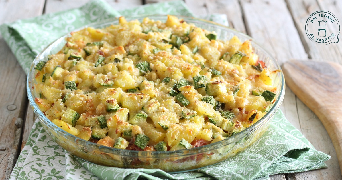 Microwave Potato and Zucchini Gratin