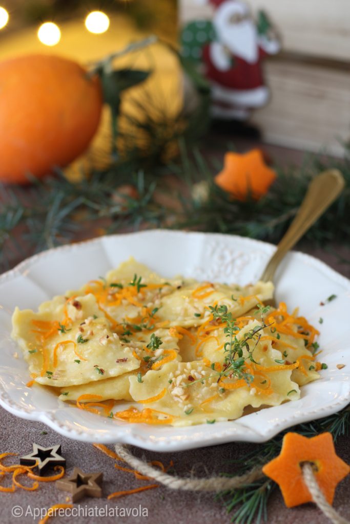 Orange ravioli