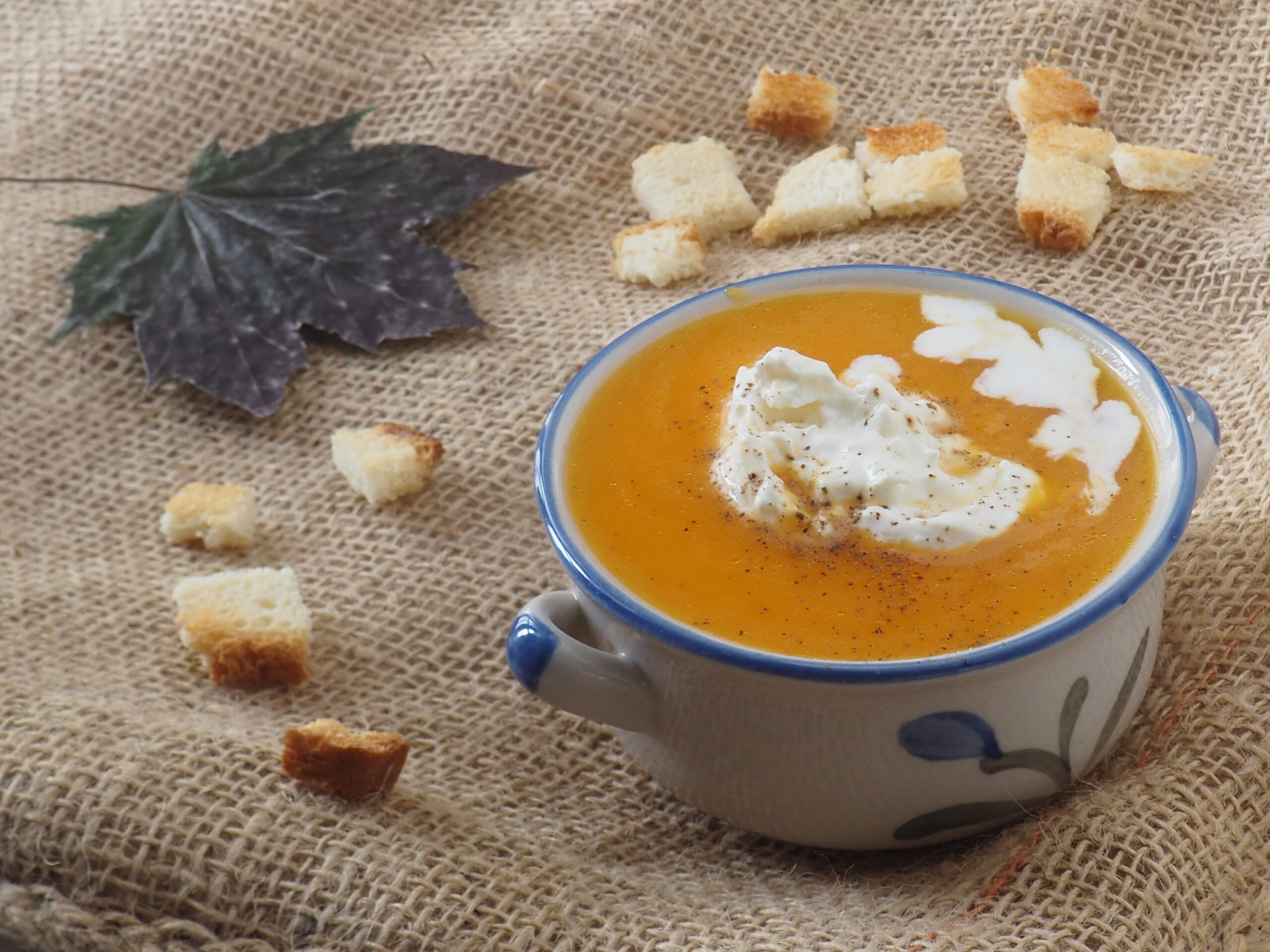 Pumpkin Soup with Stracciatella