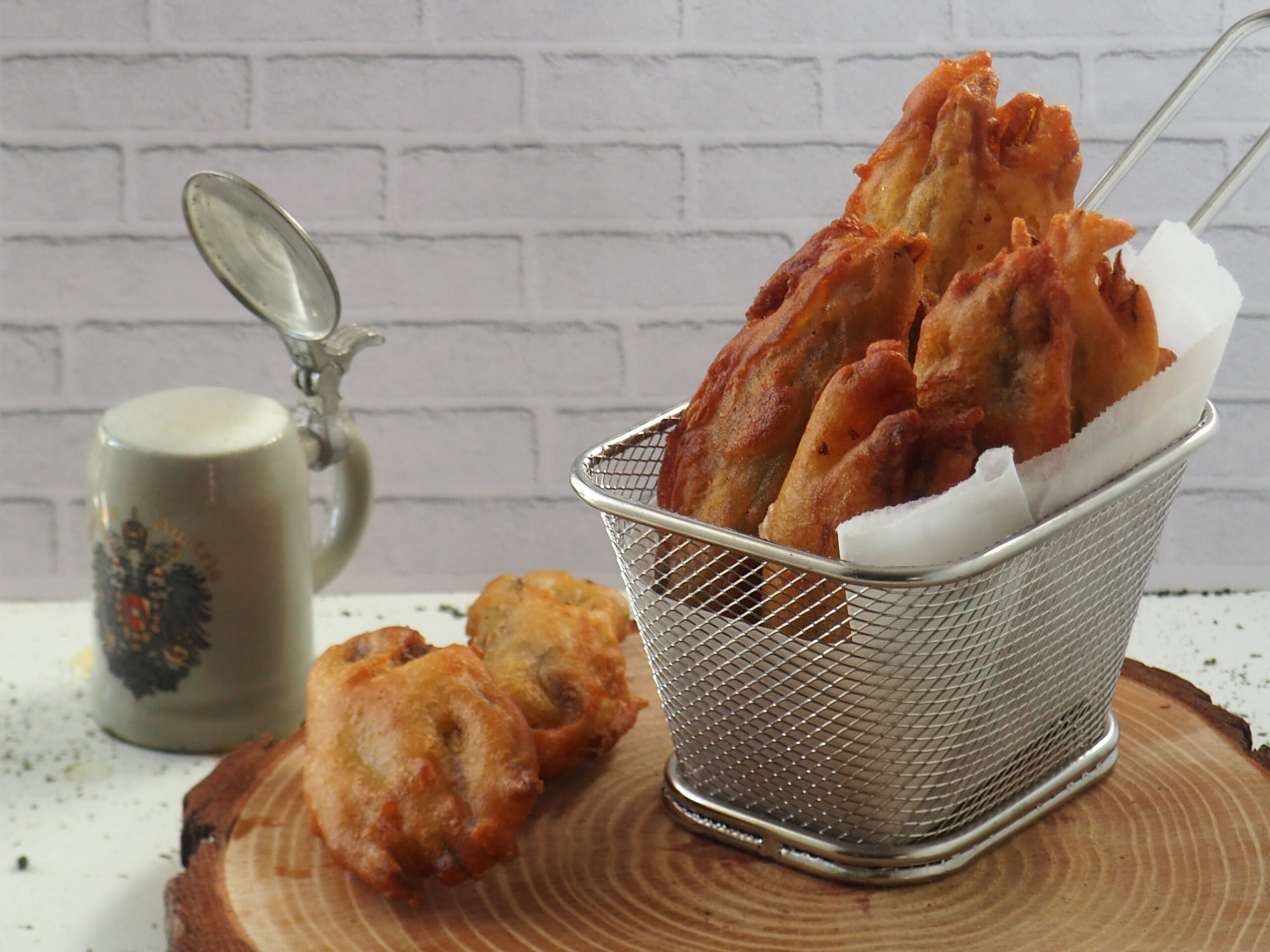 Fried Zucchini Flowers in Beer Batter