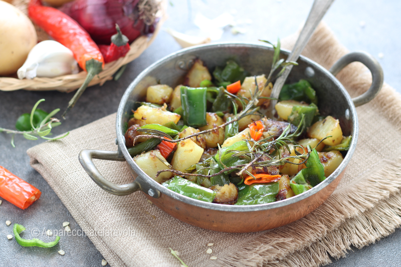 PAN-FRIED SWEET PEPPERS AND POTATOES
