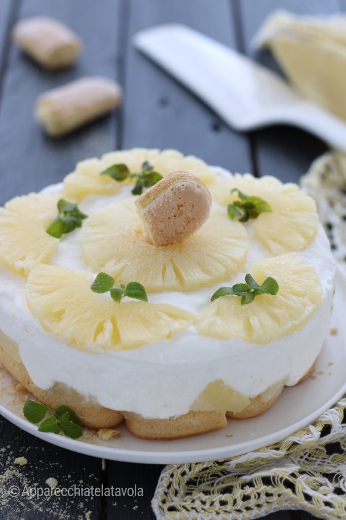 pineapple semifreddo with ladyfingers