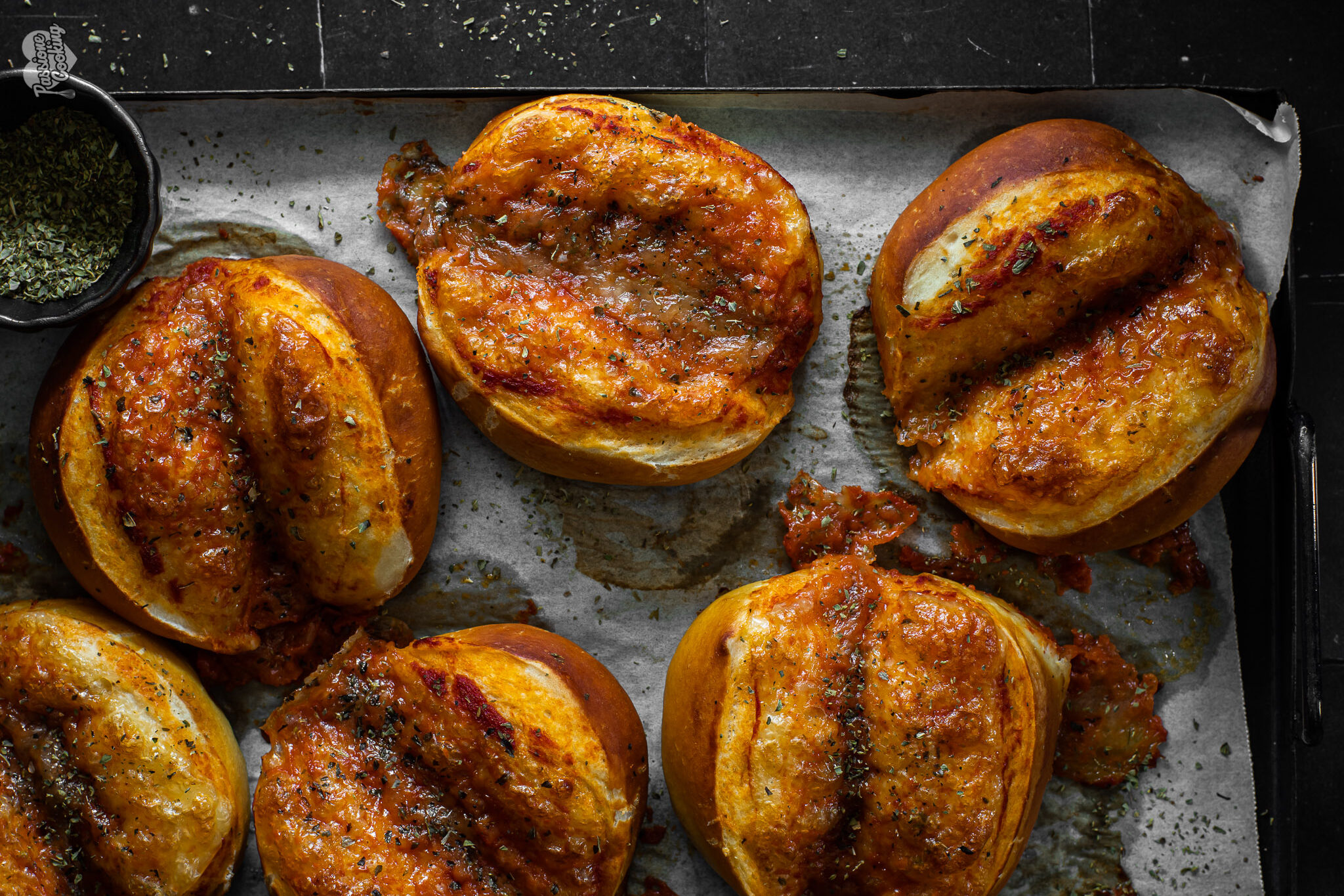 Pretzel Bread with Pizza Topping