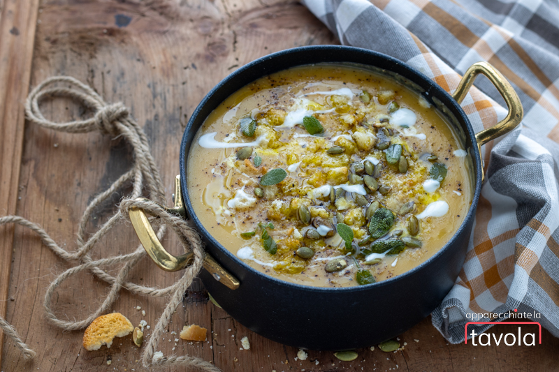 PUMPKIN, LEEKS, AND POTATO CREAM SOUP
