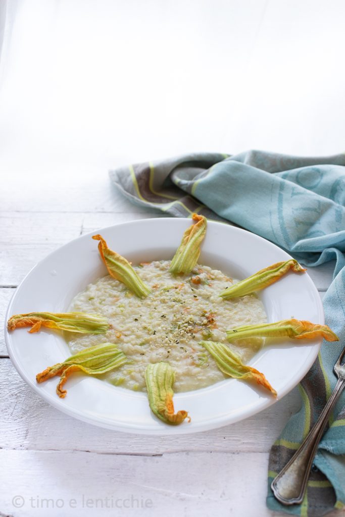 Risotto with zucchini flowers