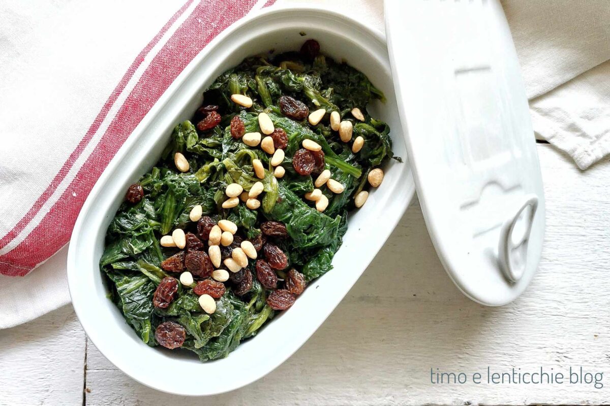 Roman-style Spinach with Raisins and Pine Nuts