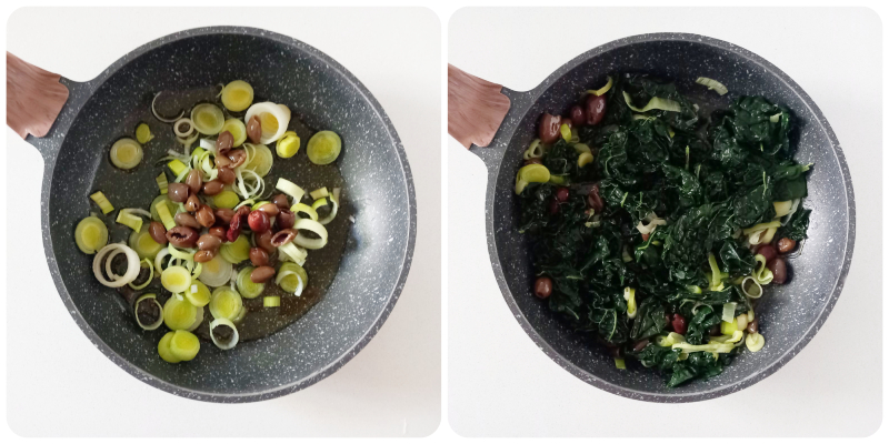 black cabbage in a pan