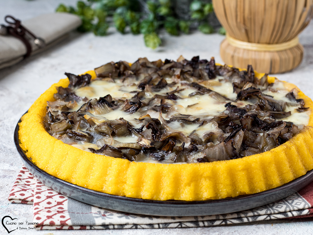 SAVORY POLENTA TART WITH RADICCHIO AND SMOKED CHEESE