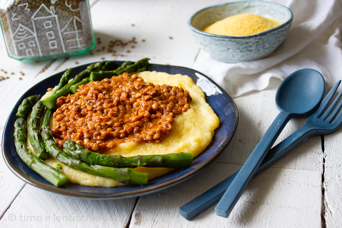 Stewed Lentils with Polenta