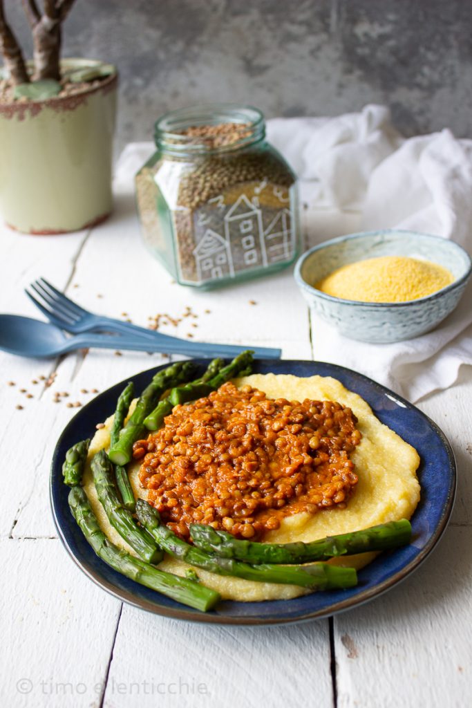 Stewed Lentils with Polenta