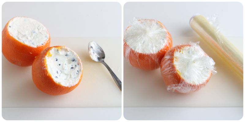 stuffed oranges with ricotta and chocolate chips