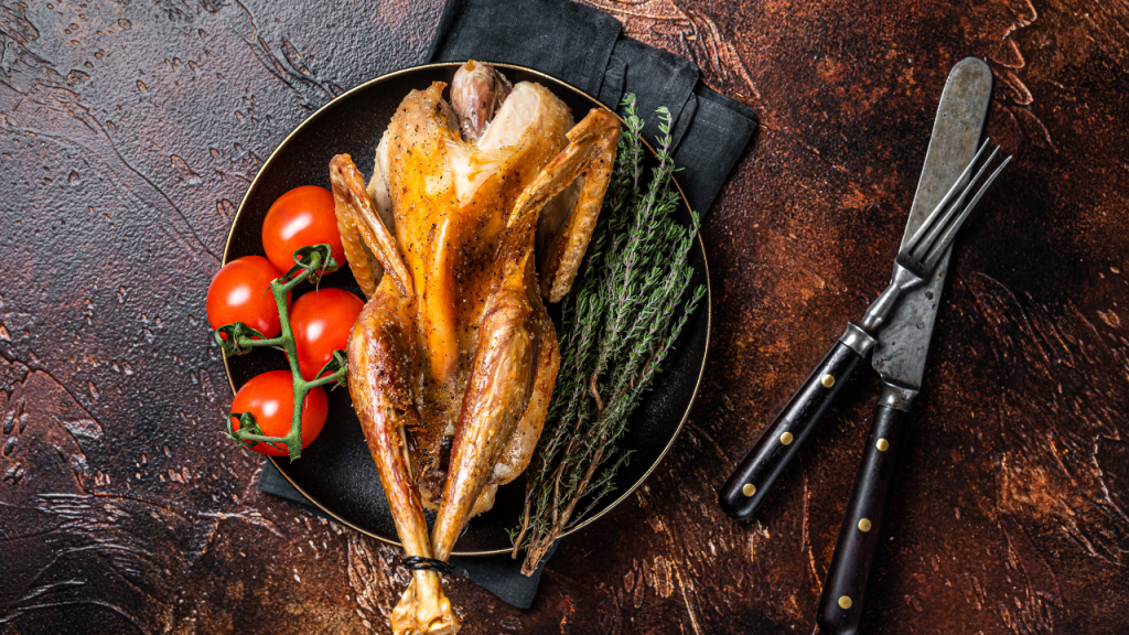 Roasted Guinea Fowl in a Pressure Cooker