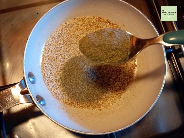 add artichoke powder to toasted sesame