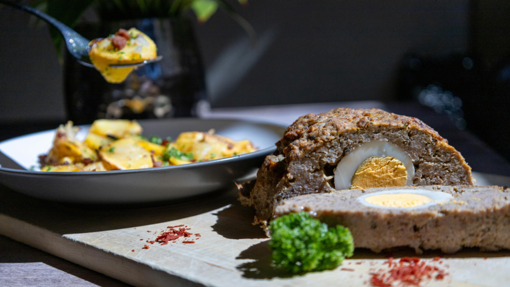 Meatloaf Stuffed with Hard-Boiled Eggs