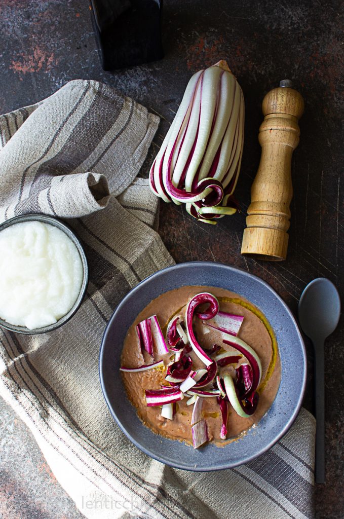 bean cream with radicchio