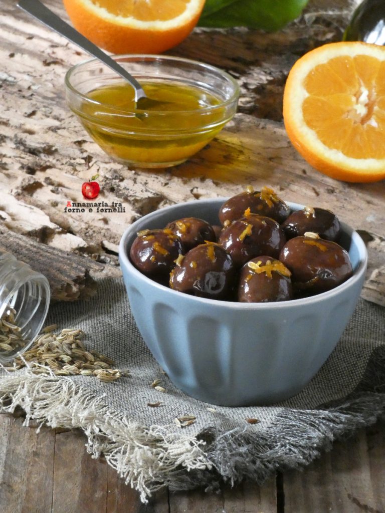 black olives with orange