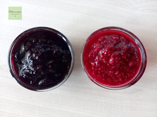blueberry and raspberry sauces