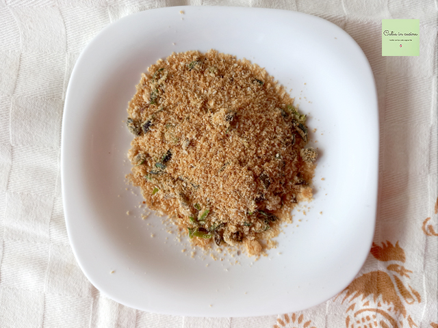 breadcrumbs sautéed in pan