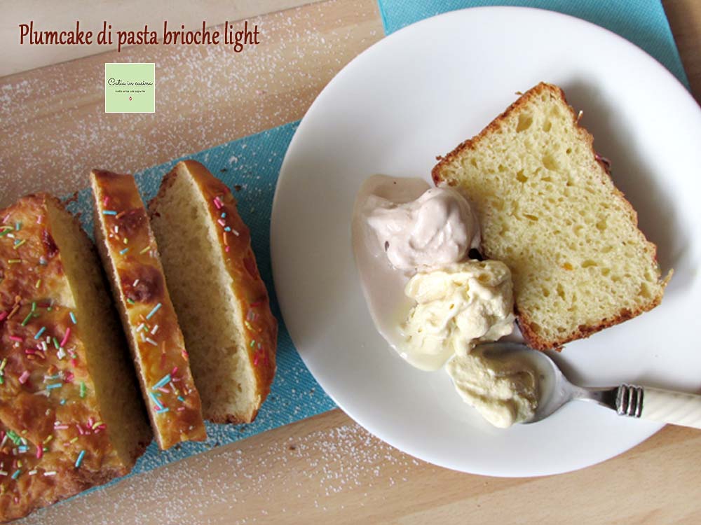 brioche dough plumcake with ice cream