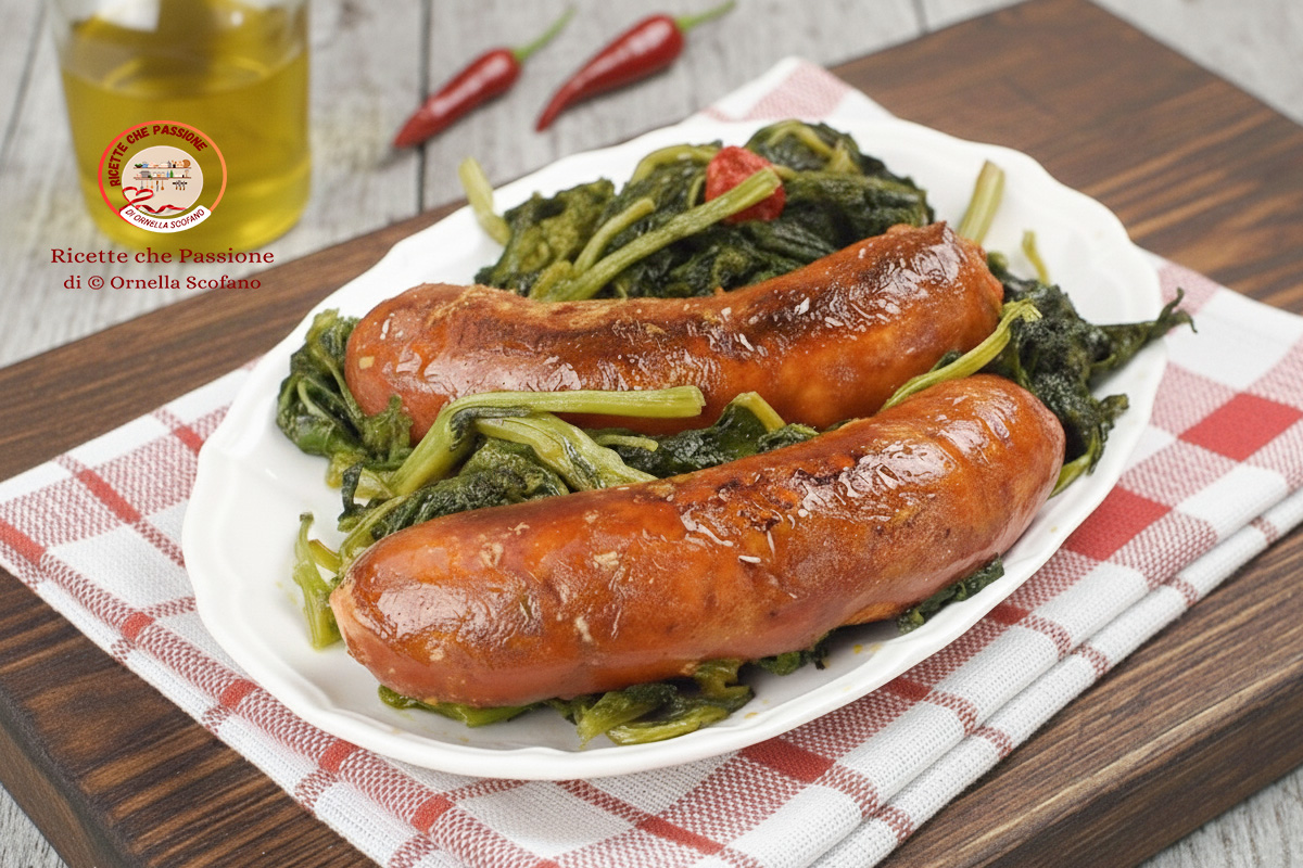 Broccoli Rabe with Sausage typical Calabrian recipe