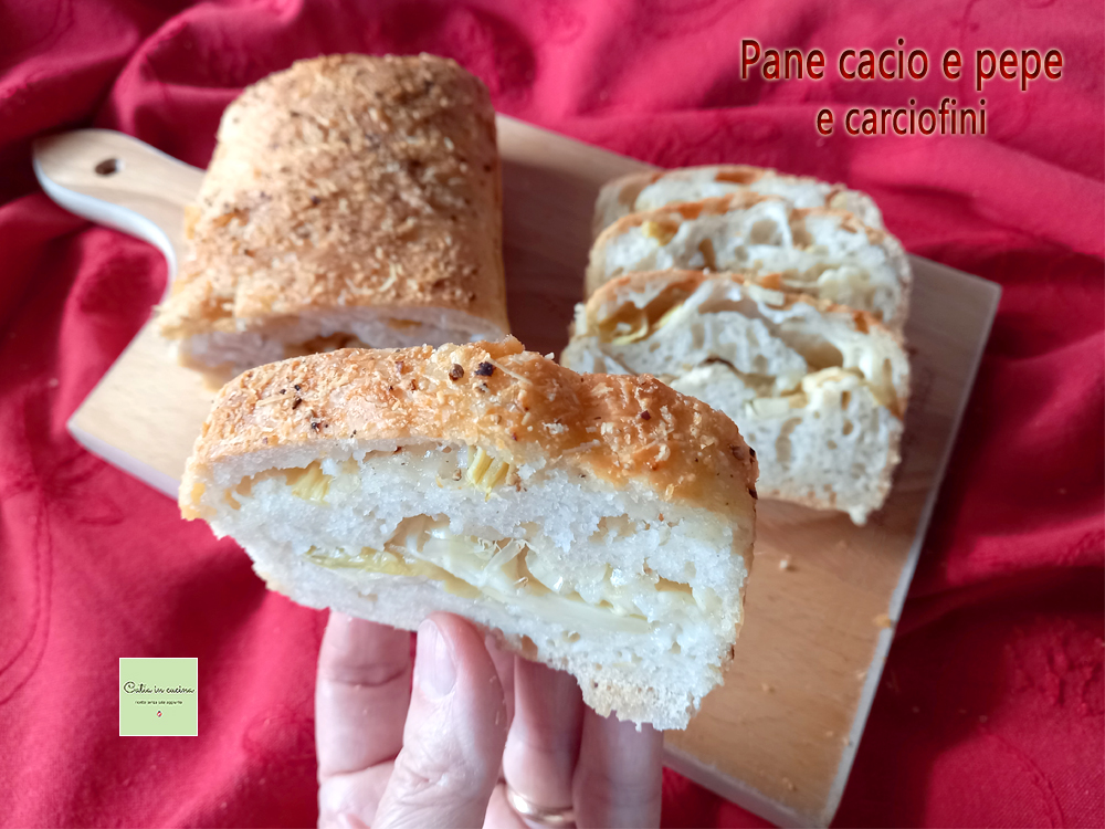 cacio e pepe bread with artichokes