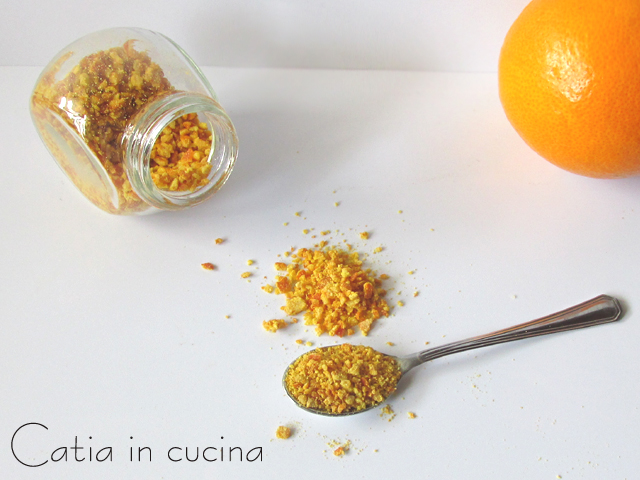 candied orange peels crumbs