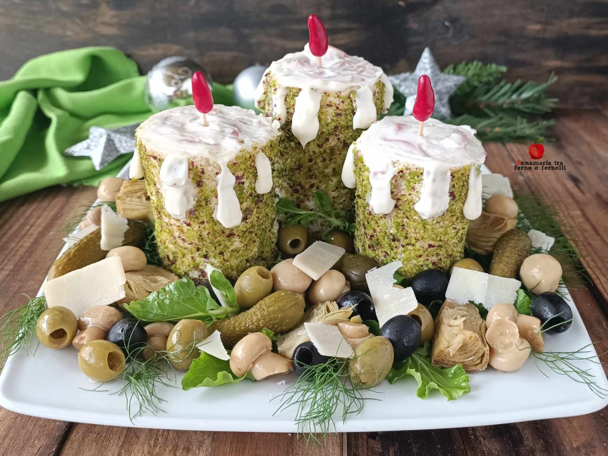 Candles Stuffed with Mortadella and Pistachio