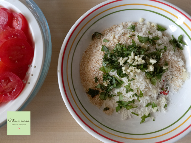 cherry tomatoes and breadcrumbs