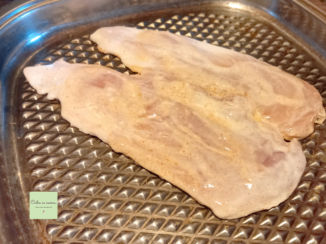 marinated chicken cooking