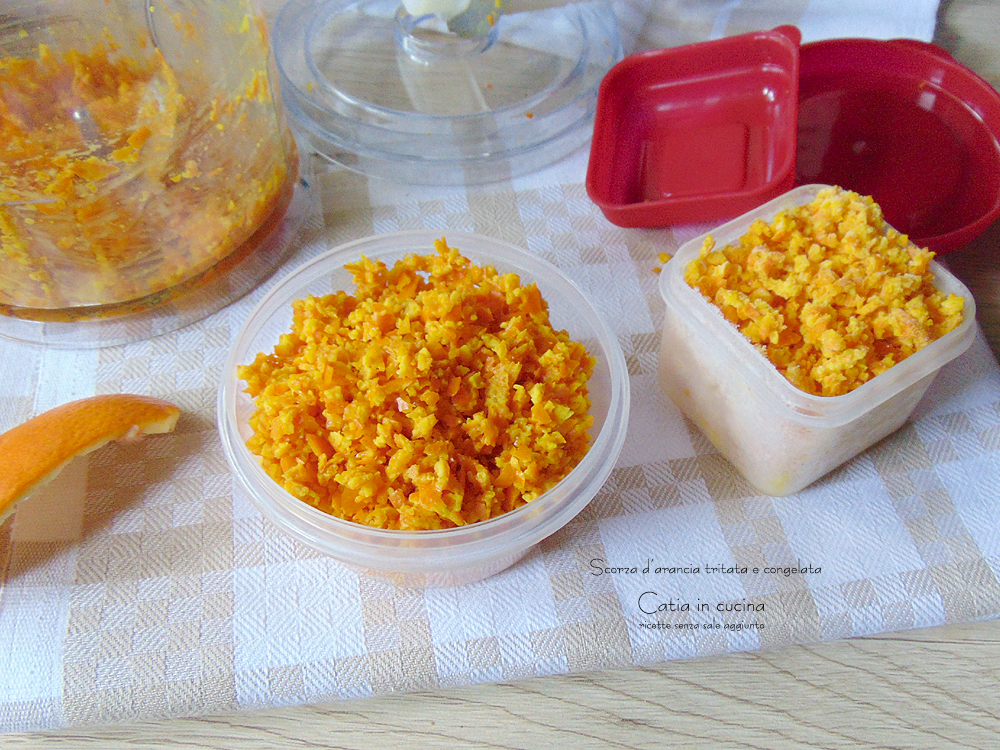 chopped and frozen orange peel