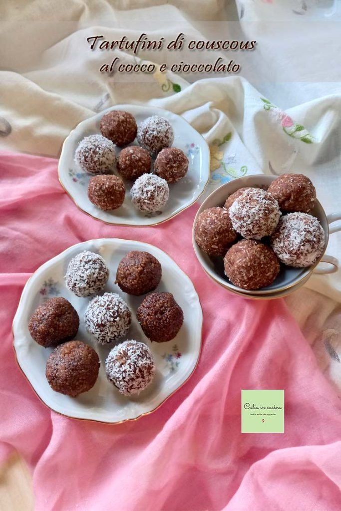 coconut and chocolate couscous truffles