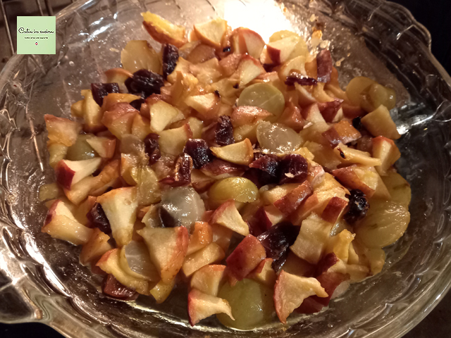 cooked apples grapes and dates
