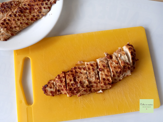 cooked chicken in griddle