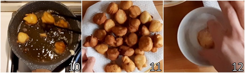 d. roll the orange fritters in granulated sugar