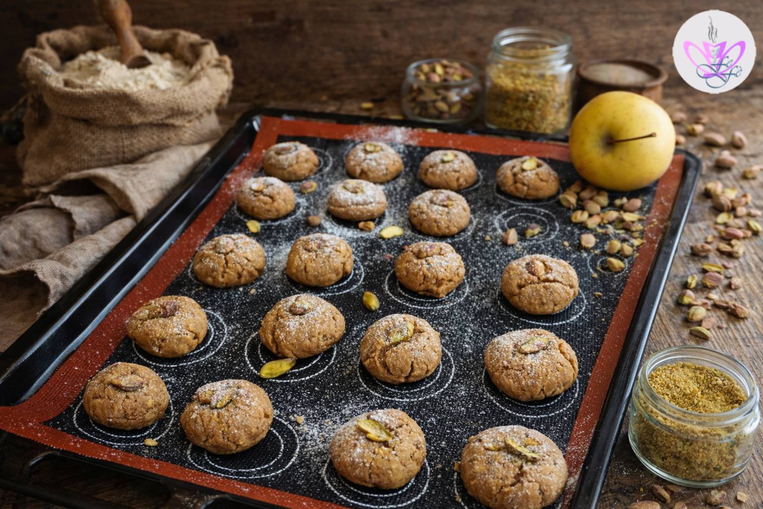 FIT COOKIES WITH APPLES AND PISTACHIOS