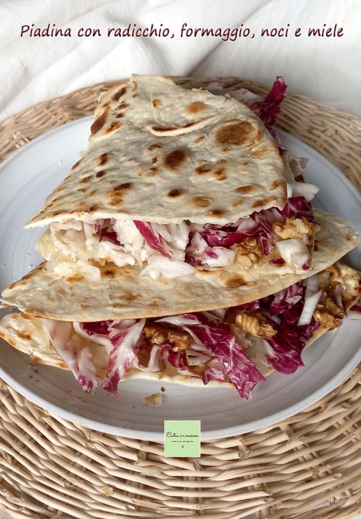 flatbread with radicchio cheese walnuts and honey