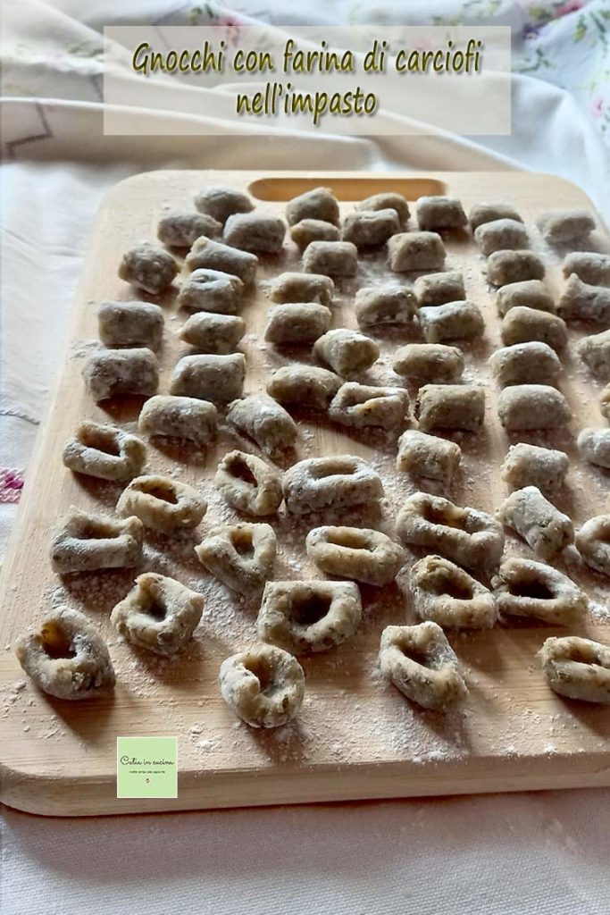 gnocchi with artichoke flour in the dough