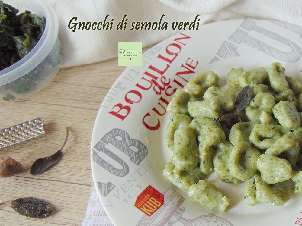 green gnocchi with butter and sage
